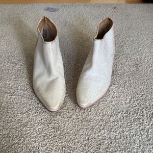 Alberto Fermani Cream Ankle Booties